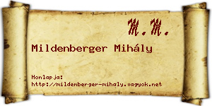 Mildenberger Mihály névjegykártya